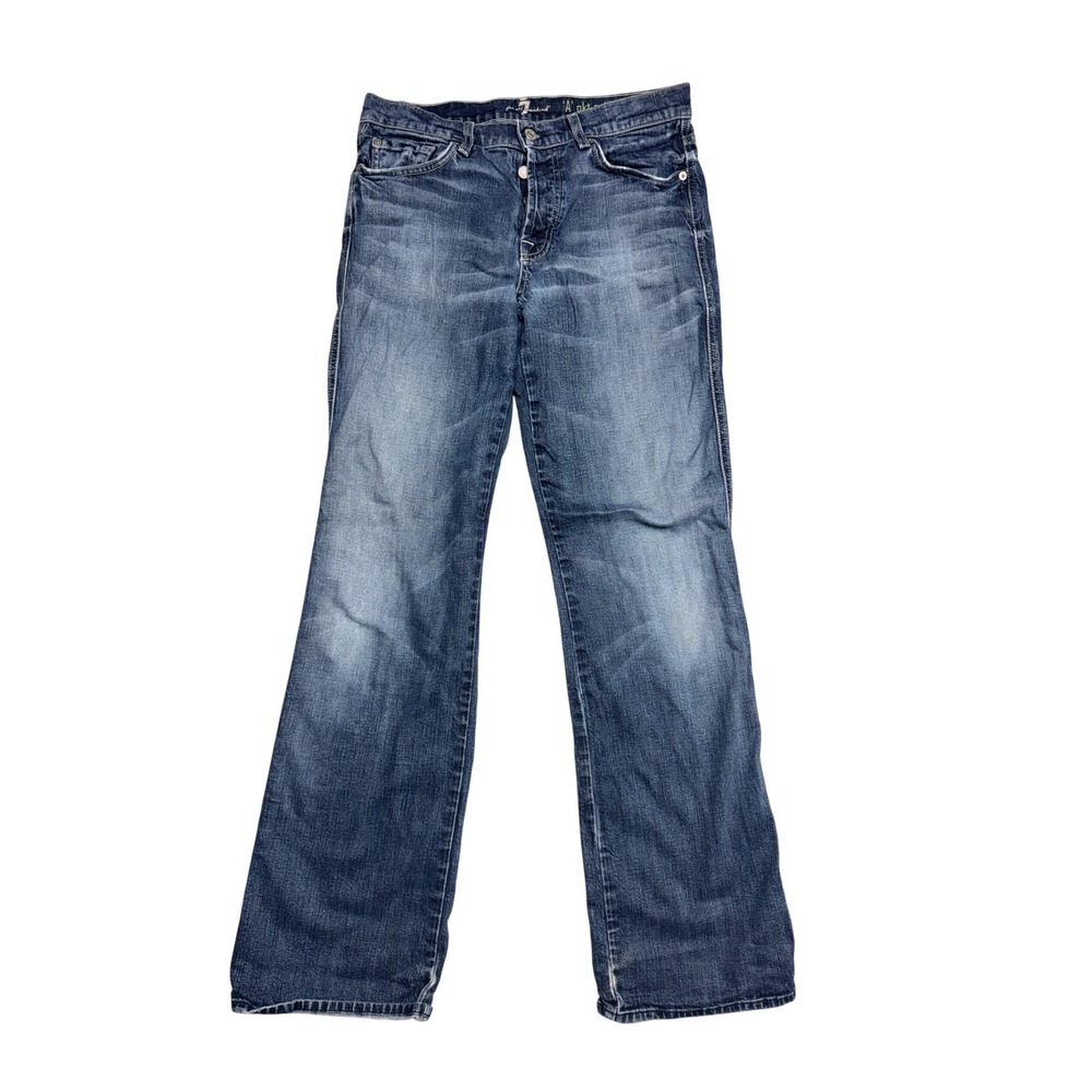 7 For All Mankind A Pkt Relaxed Blue Jeans Mens 32 Button Fly